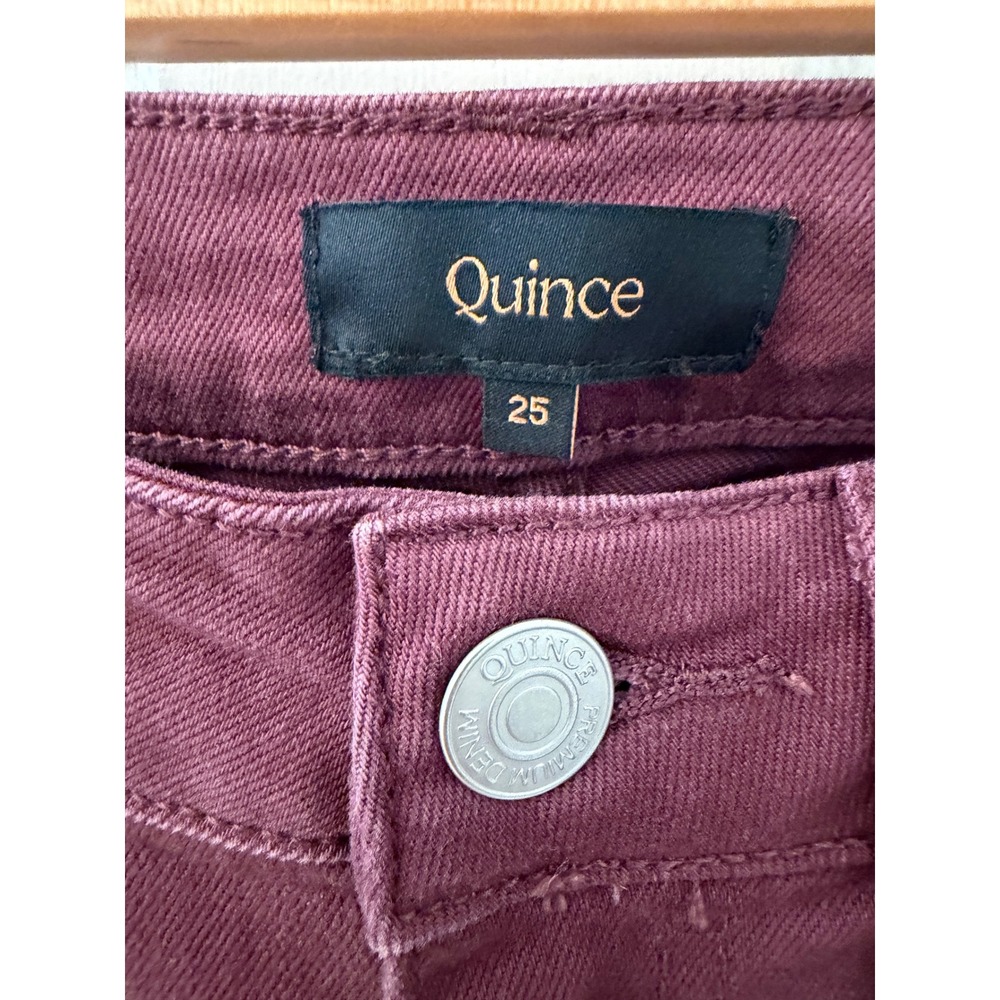 Quince Bella Stretch Straight Jeans Wine Tasting Burgundy Size 25 Cotton - Picture 2 of 8